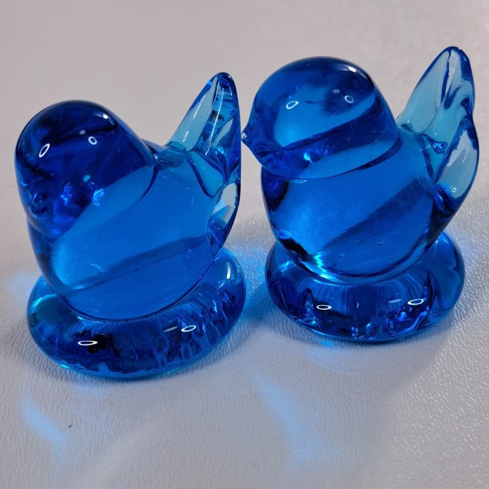 2 Leo Ward Glass Blue Bird of Happiness Signed Figurine USA - Picture 3 of 14